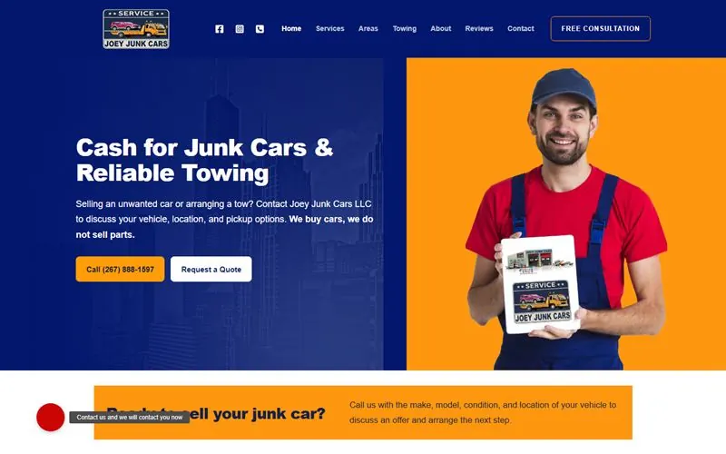 Joey Junk Cars website